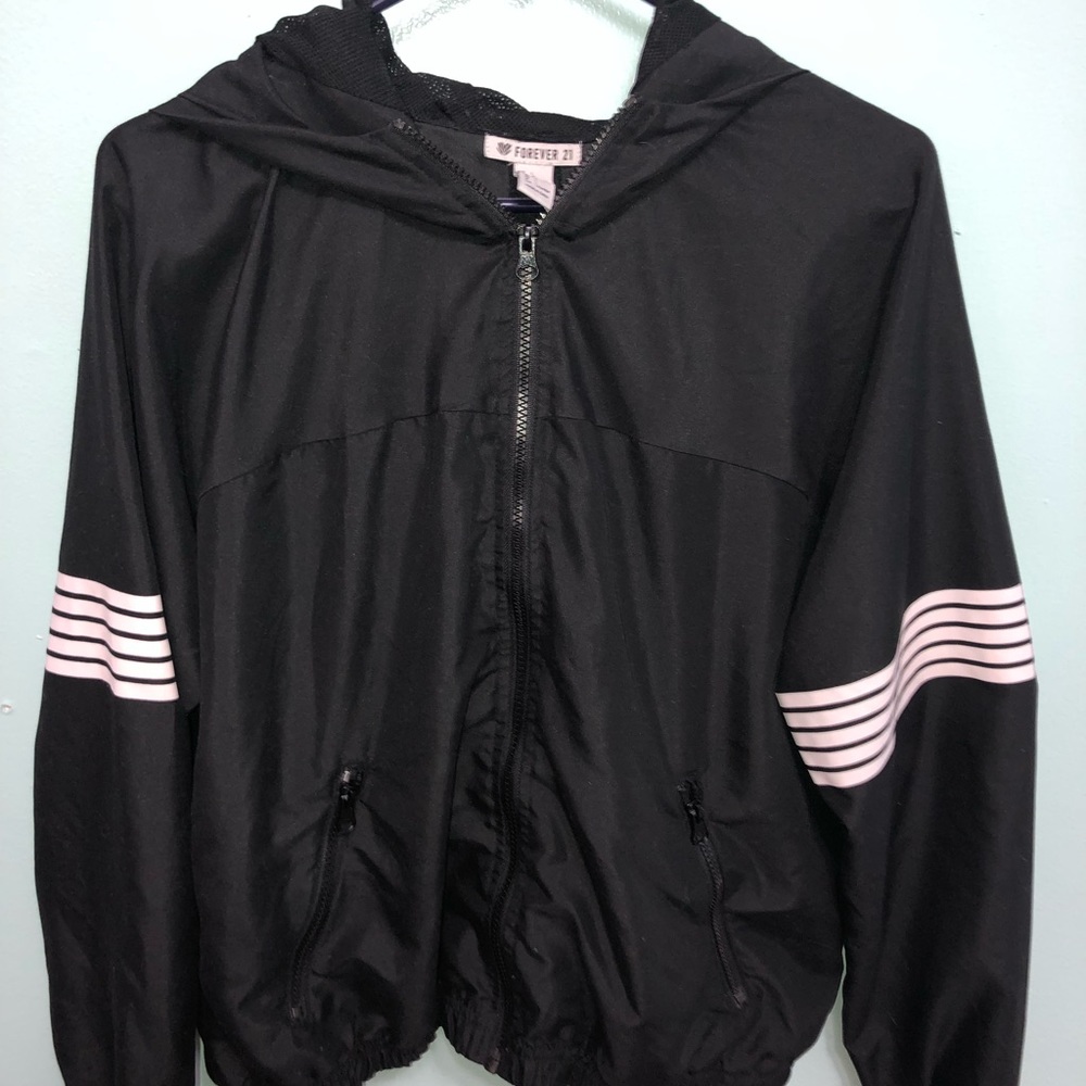 Black and white windbreaker